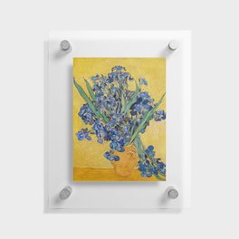 Vincent van Gogh - Vase with Irises, Yellow Background Floating Acrylic Print
