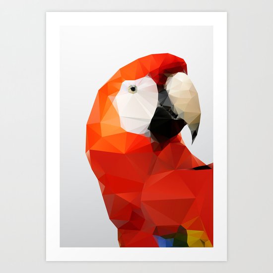Geo - Parrot red Art Print