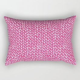Hand Knit Hot Pink Rectangular Pillow