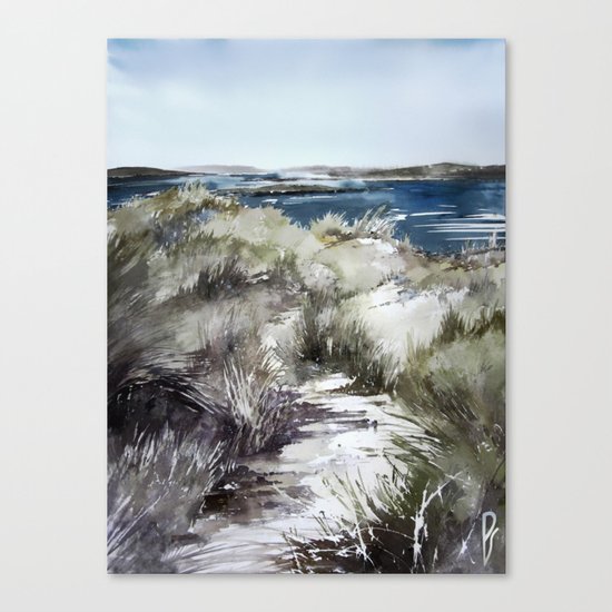 Cold seashore grass Canvas Print