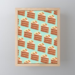 Carrot Cake Pattern - Blue Framed Mini Art Print