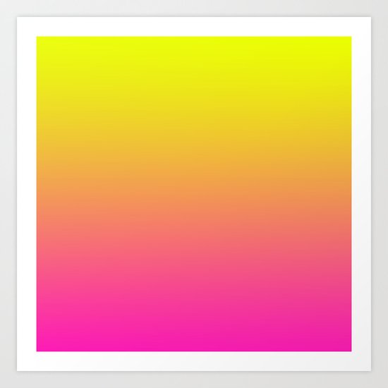 PINK & YELLOW FADE Art Print