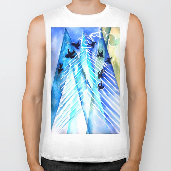 Black Birds Biker Tank