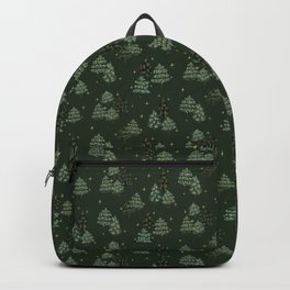 Starry night pine trees christmas pattern Backpack