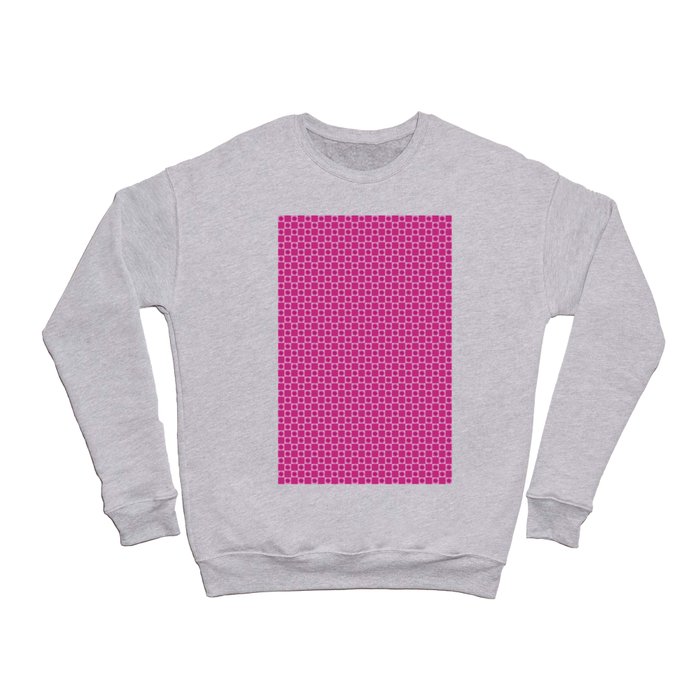 Pretty Hot Pink 3D Stars on Two Tone Pale and Bright Pink Check Pattern Background Crewneck Sweatshirt