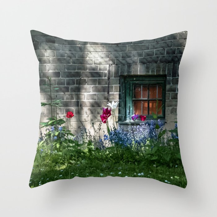 Early summer cottage Throw Pillow