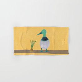 Bird and Onion - Light Green and Yellow Hand & Bath Towel