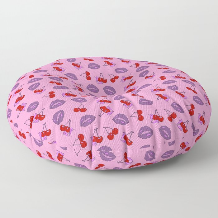 Cherry lips love Floor Pillow