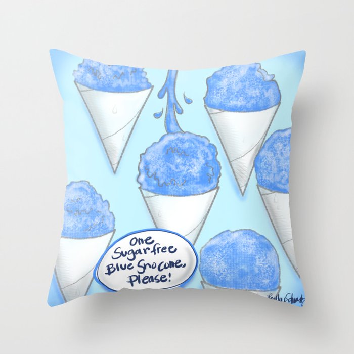 Blue Snow Cone Throw Pillow