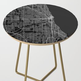 Chicago City Map of Illinois, USA - Full Moon Side Table