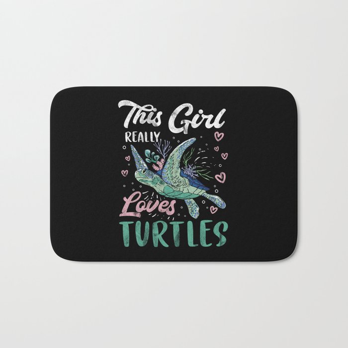 Turtle Relaxed Chilling Sea Ocean Beach Bath Mat