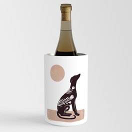 Greyhound linocut style illustration Wine Chiller