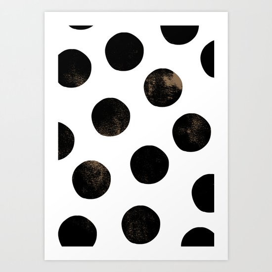 Black Polka Dots Art Print