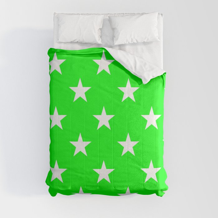 Stars (White/Green) Comforter