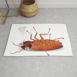 Cartoon cockroach pretending to die Area & Throw Rug