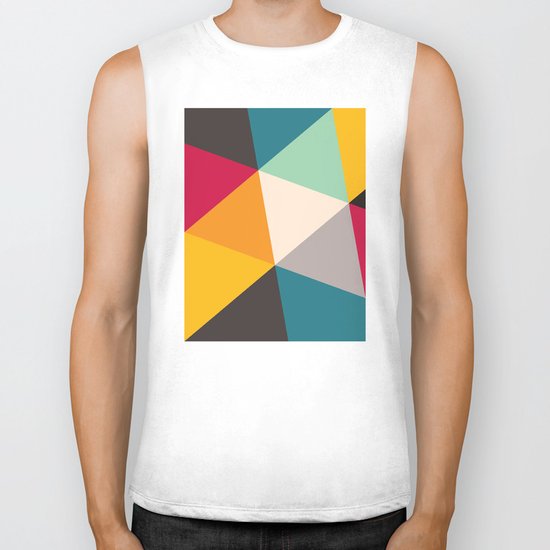 Geometric Triangles Biker Tank