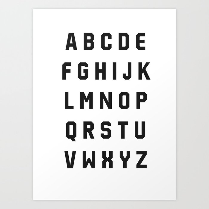 Slange dygtige Støjende Typography Alphabet #2 Art Print by kathrinmay | Society6