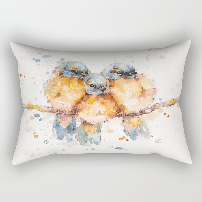 Little Bluebirds Rectangular Pillow
