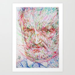 MARTIN HEIDEGGER watercolor and ink portrait Art Print