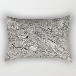 Germany, Berlin - Authentic Black and White Map Rectangular Pillow
