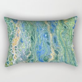 Color Alchemy 26 Flowing Greens, Blue and Shimmering Aque Rectangular Pillow