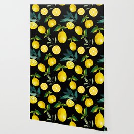 Summer, citrus ,Sicilian style ,lemon fruit pattern  Wallpaper