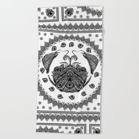 Henna of Pugly Beach Towel