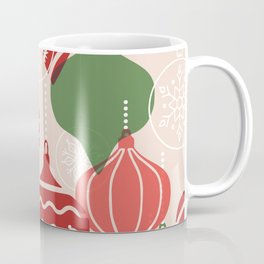 Modern Christmas Ornaments Minimalist Holidays Red Green Pattern Coffee Mug