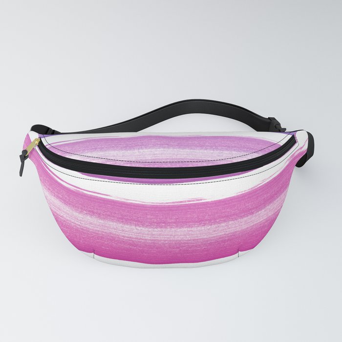 Simply hand painted pink and magenta stripes on white background  2 - Mix and Match Fanny Pack