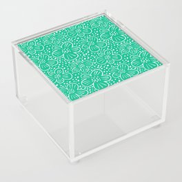 Green monochrome scandi flowers pattern Acrylic Box