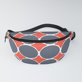 Mid-Century Modern Navy Blue Dots And Red Diamonds Fanny Pack