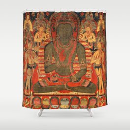Amoghasiddhi Eight Buddhas Meditation Thangka Shower Curtain