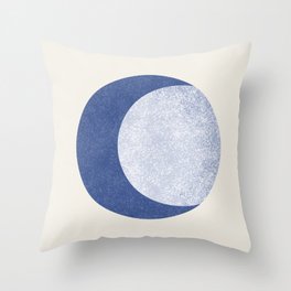 Moon Crescent - Blue Throw Pillow