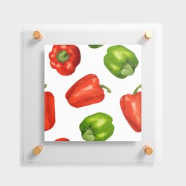 Colorful bell pepper watercolor print pattern Floating Acrylic Print