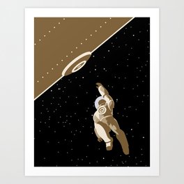 astronaut falling from lock dock Art Print | Helmet, Space, Drawing, Astronaut, Lost, Orbit, Spacestation, Spacesuit, Gravity, Door 