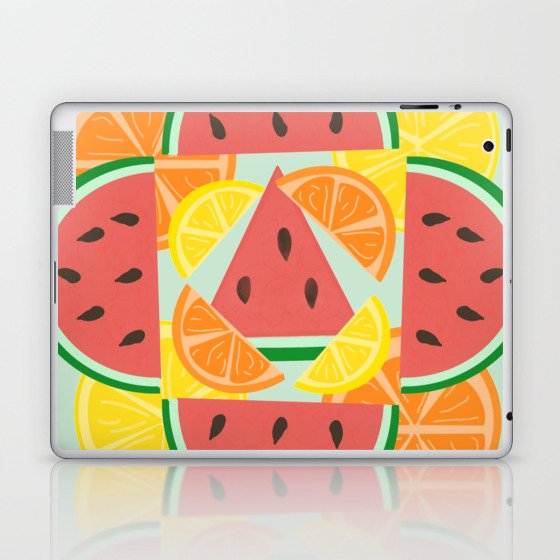 Summer Fruits on Green Laptop & iPad Skin
