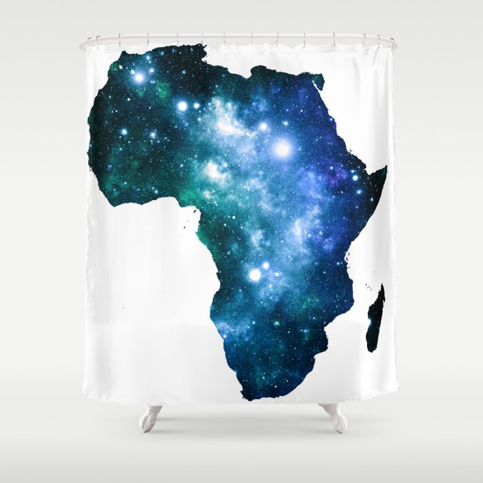 Africa Universe Blue Green Shower Curtain By Vintageby2sweet Society6 Africa Universe Blue Green Shower Curtain