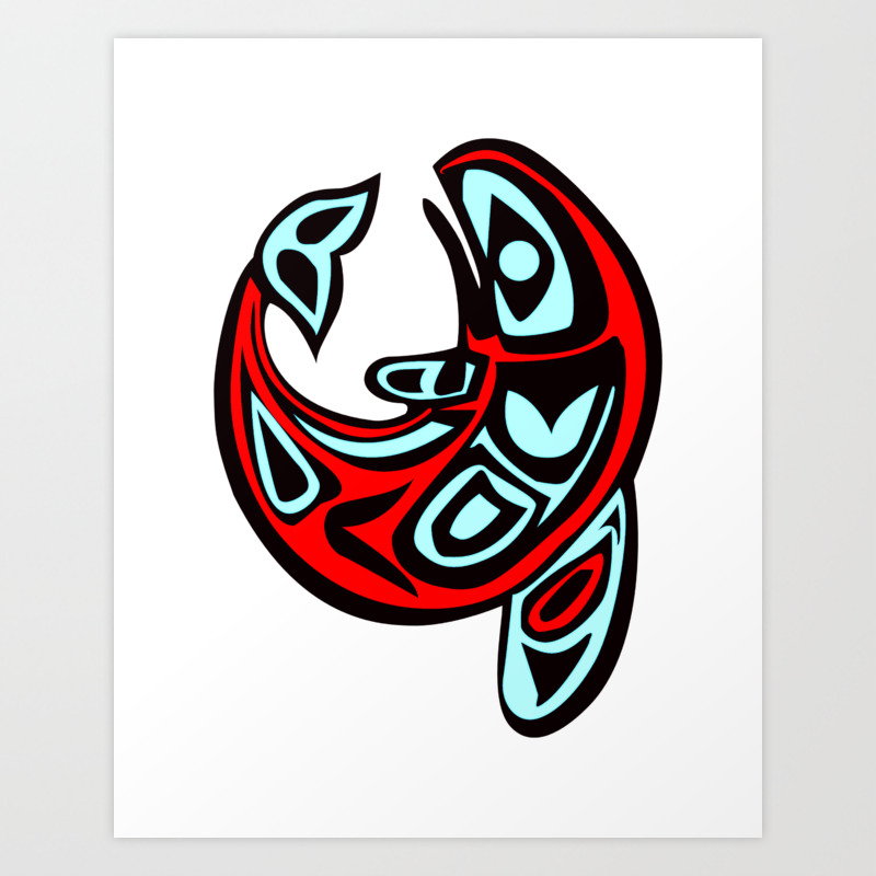 Classic Haida Tribe Orca Killer Whale Shamanic Ceremonial Totem Tattoo Art  Art Print by Retroactive_Art_Designs | Society6