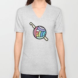 Crochet the Rainbow V Neck T Shirt