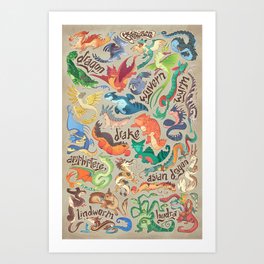 Cute Dragons Art Prints For Any Decor Style Society6,Cat Nose Drawing Cartoon