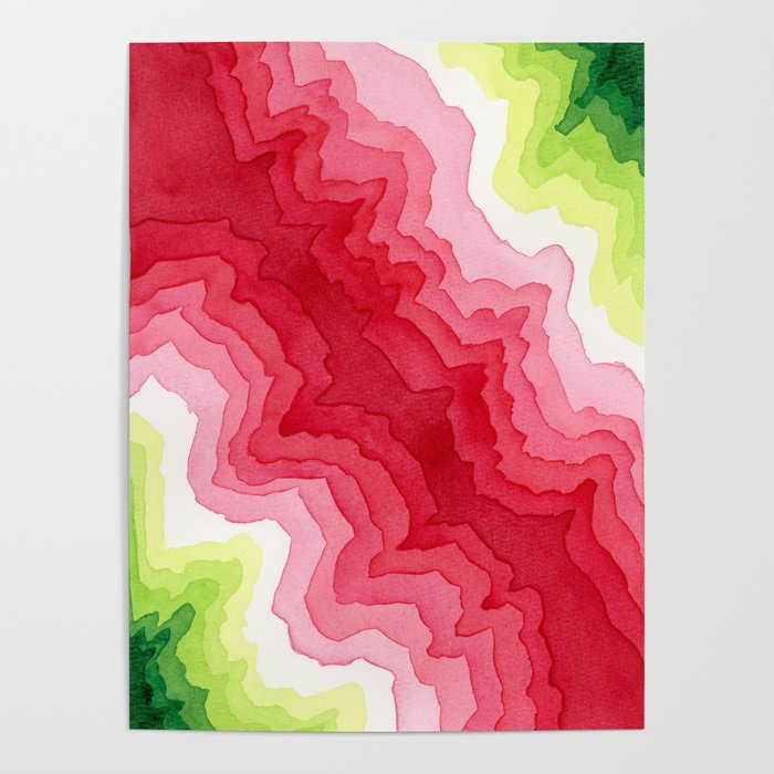 Energetic Crimson Abstract Poster
