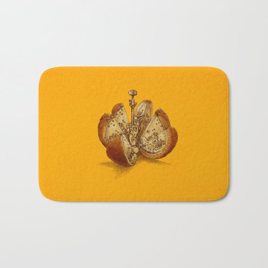 Steampunk Orange Bath Mat