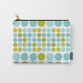 The pattern Green -  blue  polka dots. Carry-All Pouch