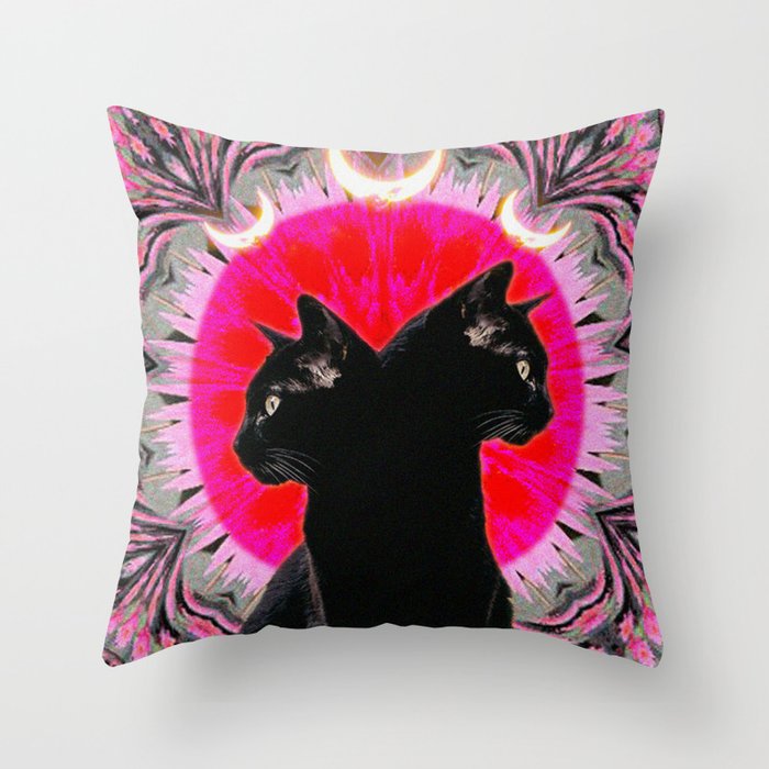 twin cats Throw Pillow