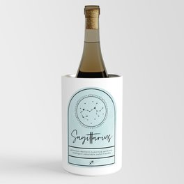 Sagittarius Zodiac | Light Aqua Watercolor Wine Chiller