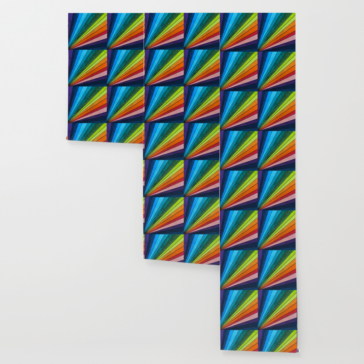 Rainbow Fan Color Blocks Wallpaper By Themedinacreativedotart