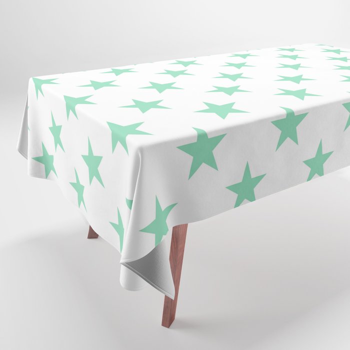 Stars (Mint & White Pattern) Tablecloth