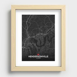 Hendersonville, Tennessee, United States - Dark City Map Recessed Framed Print