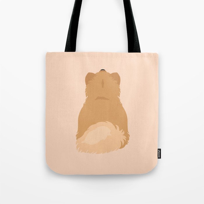 Orange Pomeranian Back Tote Bag
