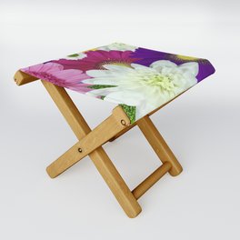 Colorful Daisies Folding Stool